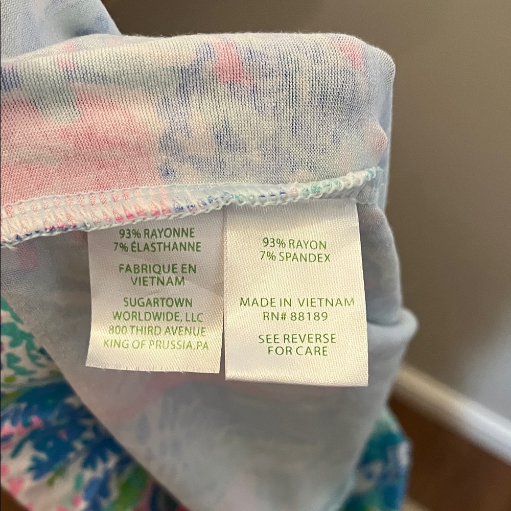Lilly Pulitzer Blue Pink Green Palazzo Pant - Size Small - Picture 4 of 4